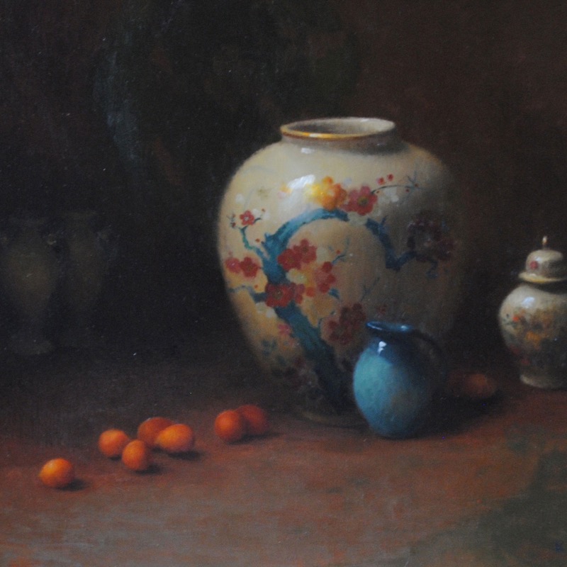 Asian Vase With Kumquats